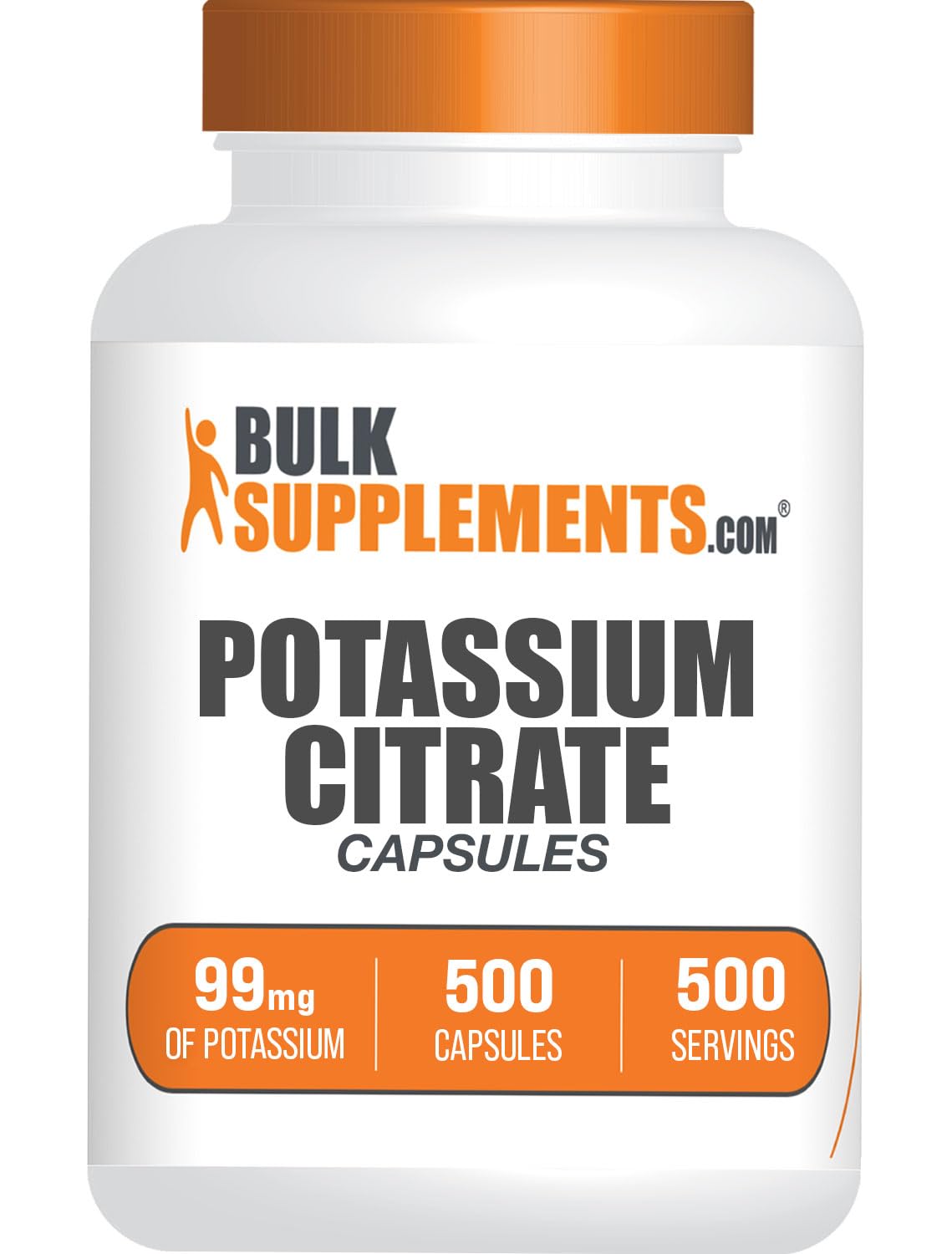 BulkSupplements Potassium Citrate Capsules bottle for convenient daily use.