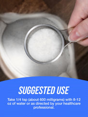 BulkSupplements Potassium Gluconate powder serving scoop enabling precise daily measurement