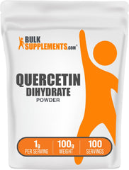 BulkSupplements Quercetin Dihydrate powder bottle front showing convenient daily use