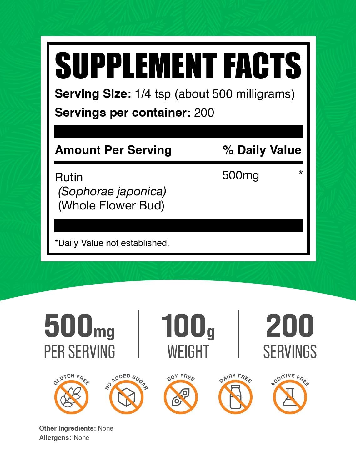 BulkSupplements Rutin powder being poured for easy daily intake and mixing.