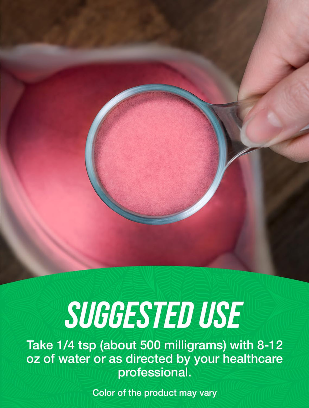 BulkSupplements Tart Cherry Extract powder poured into a glass for mixing.