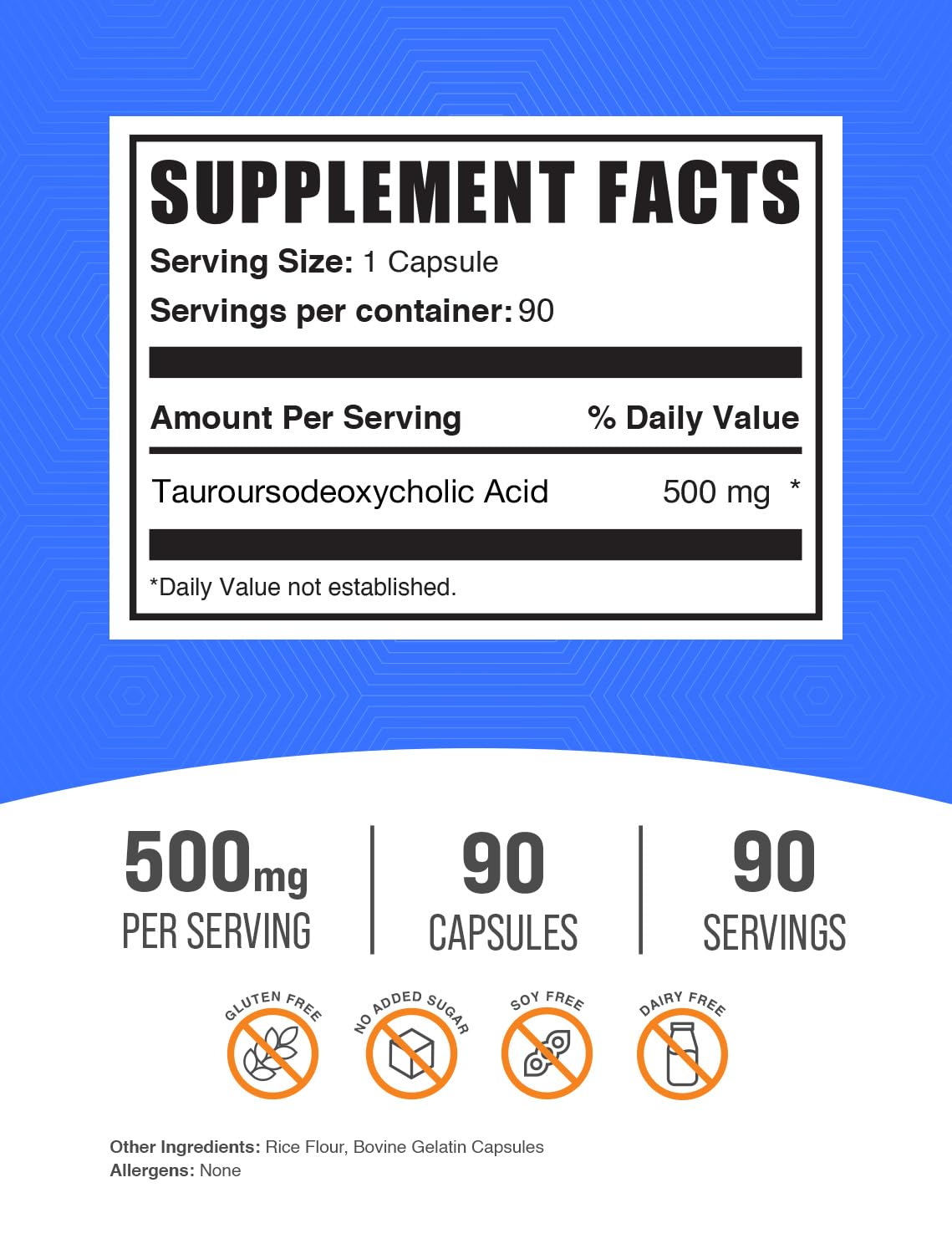 Bulksupplements TUDCA capsules pour shows convenient serving for on-the-go support