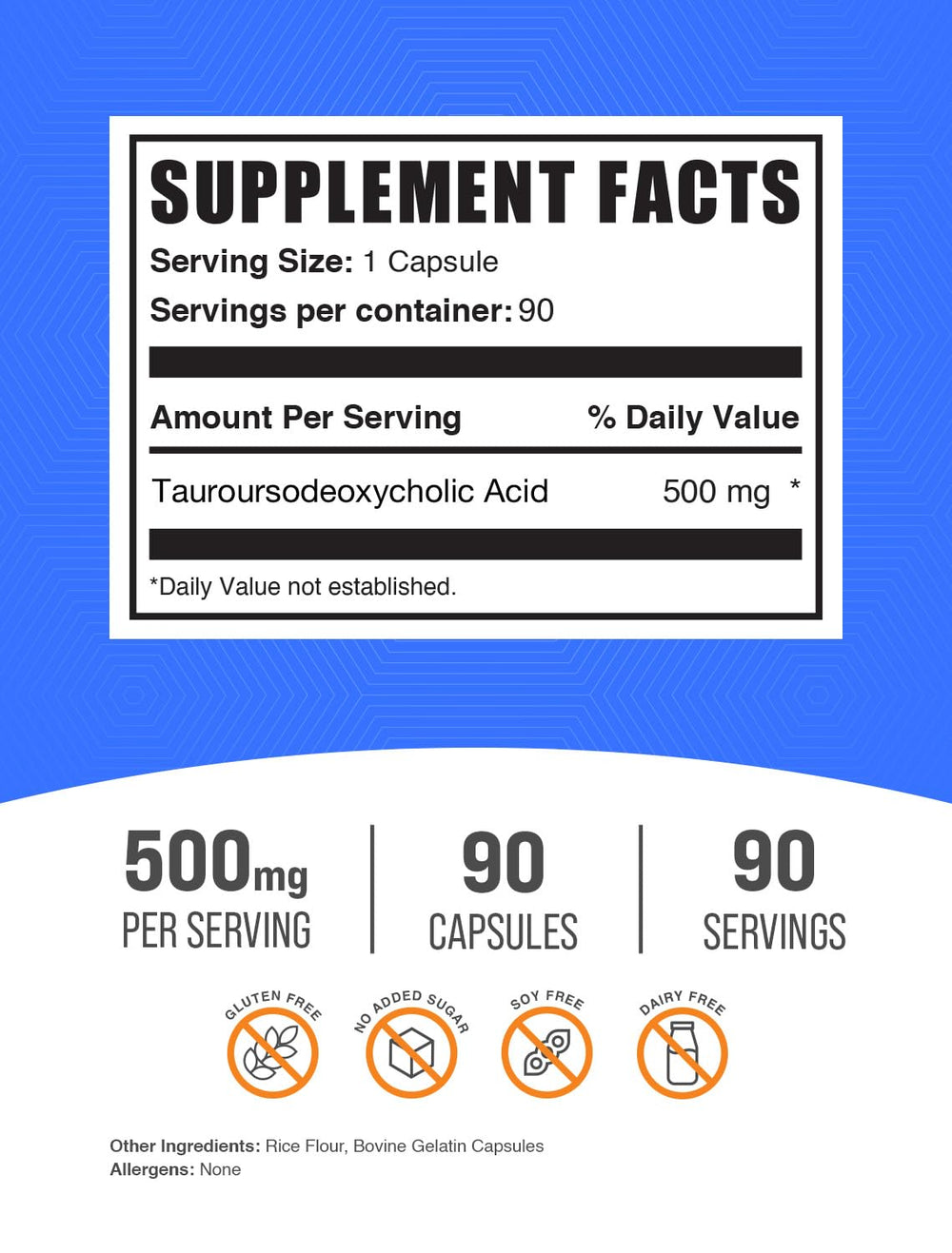 Bulksupplements TUDCA capsules pour shows convenient serving for on-the-go support