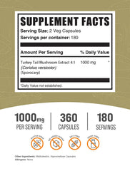 BulkSupplements Turkey Tail label close-up showing product transparency