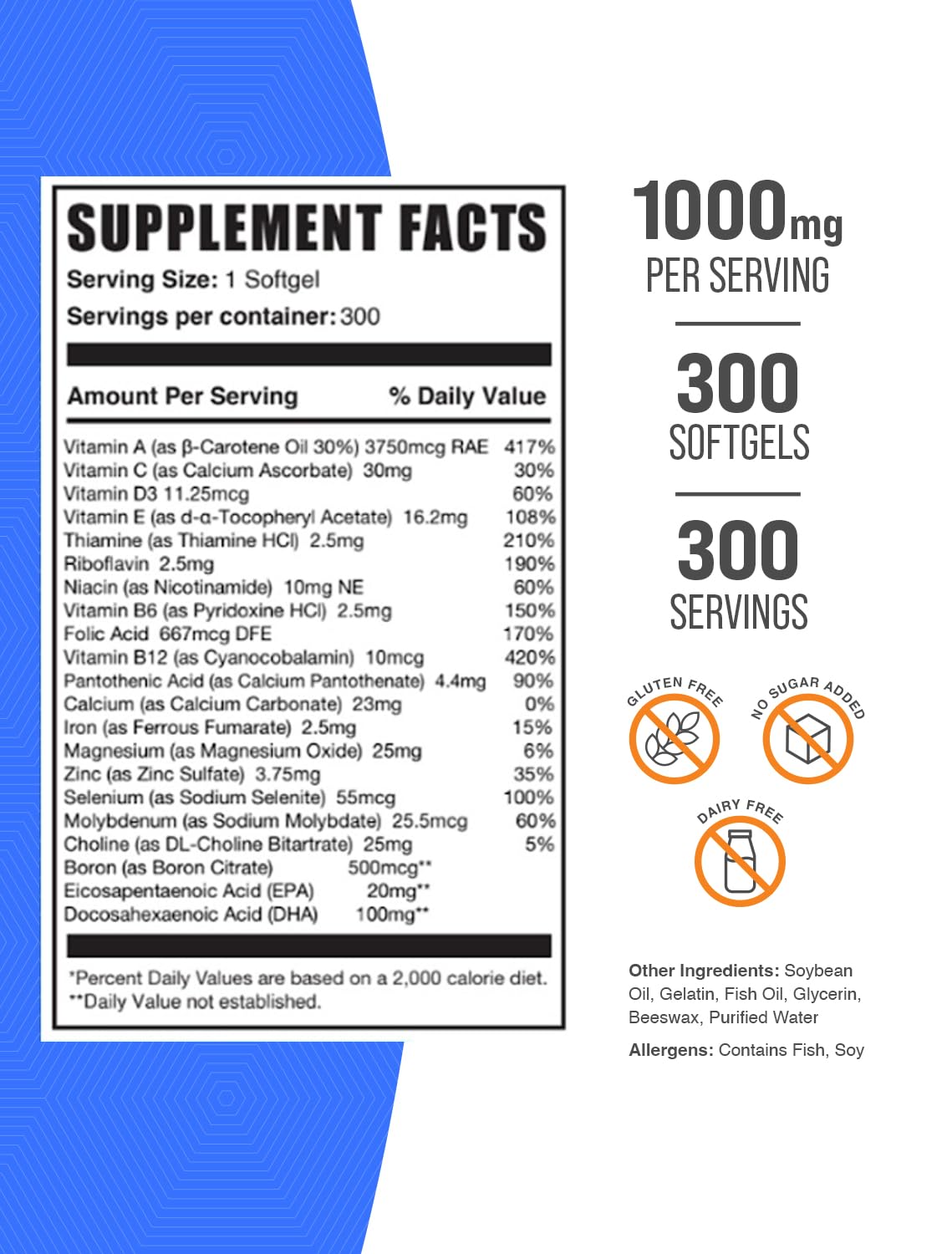 BulkSupplements Women's Multivitamin softgels bottle back label shows ingredients for informed supplementation