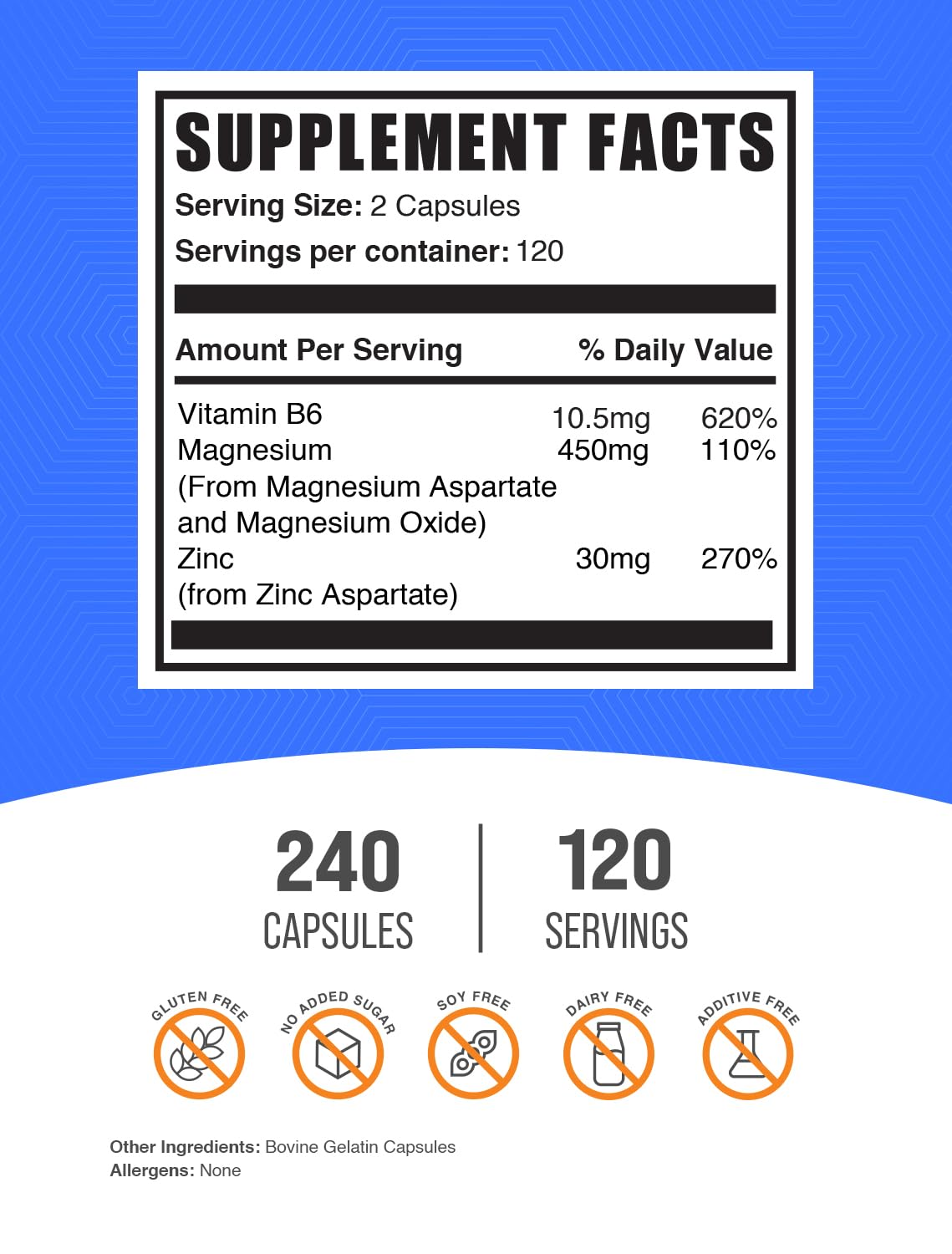 BulkSupplements Zinc Magnesium Aspartate capsules pour demonstrates easy-to-swallow daily servings.