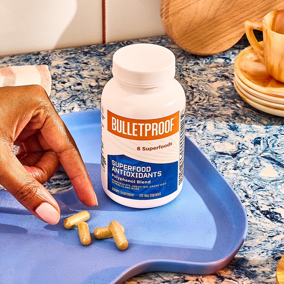 Bulletproof Antioxidants blend of berries and botanicals for immune-friendly support.