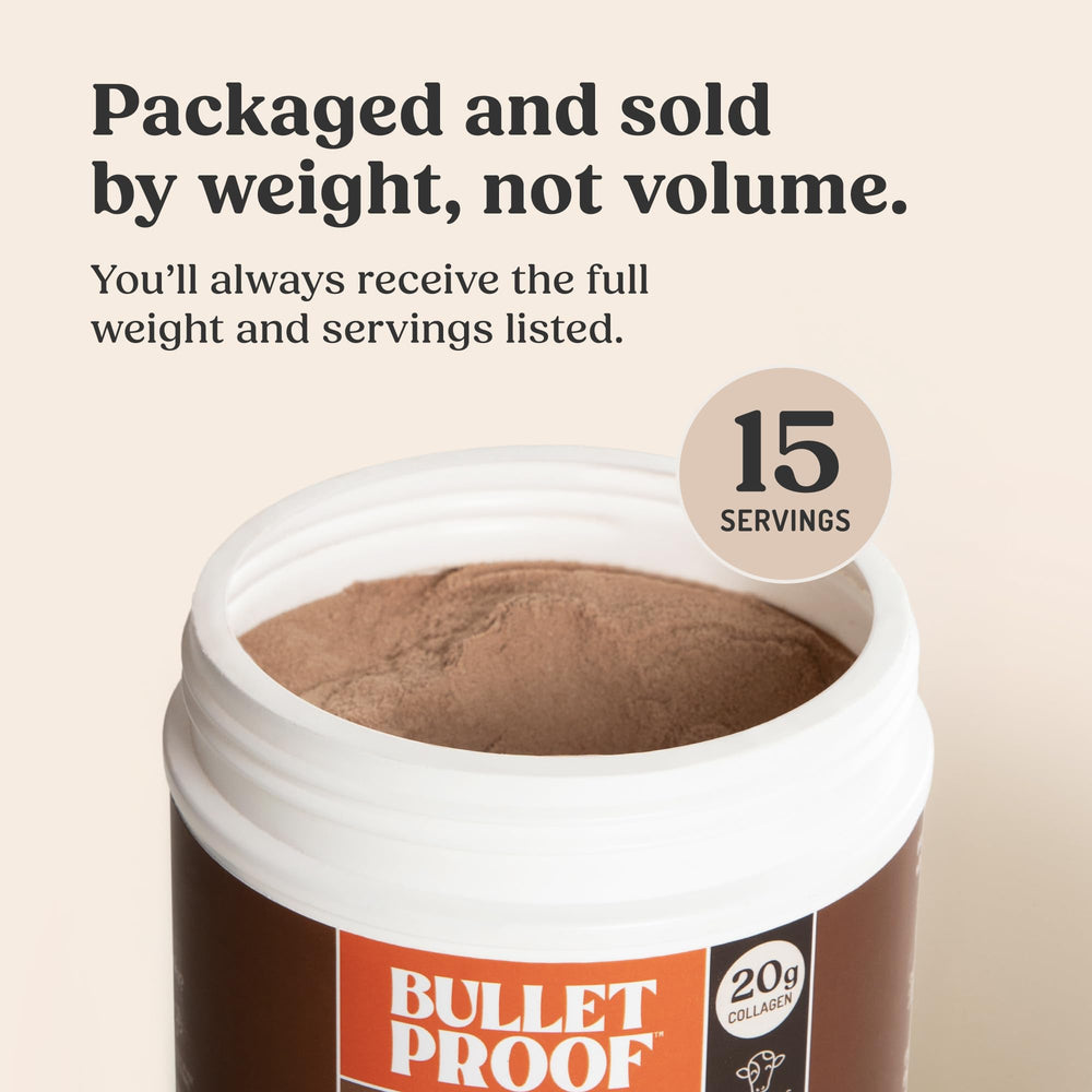 Bulletproof Chocolate Collagen powder beside baking ingredients hints at versatility