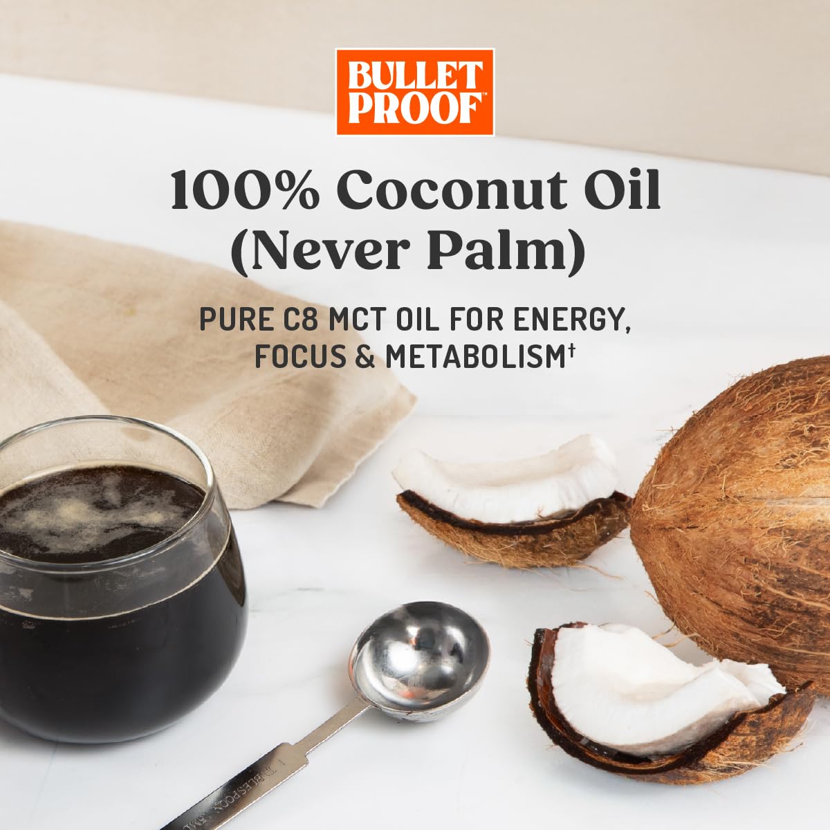 Bulletproof Coconut Brain Octane oil added to smoothie for clean energy.