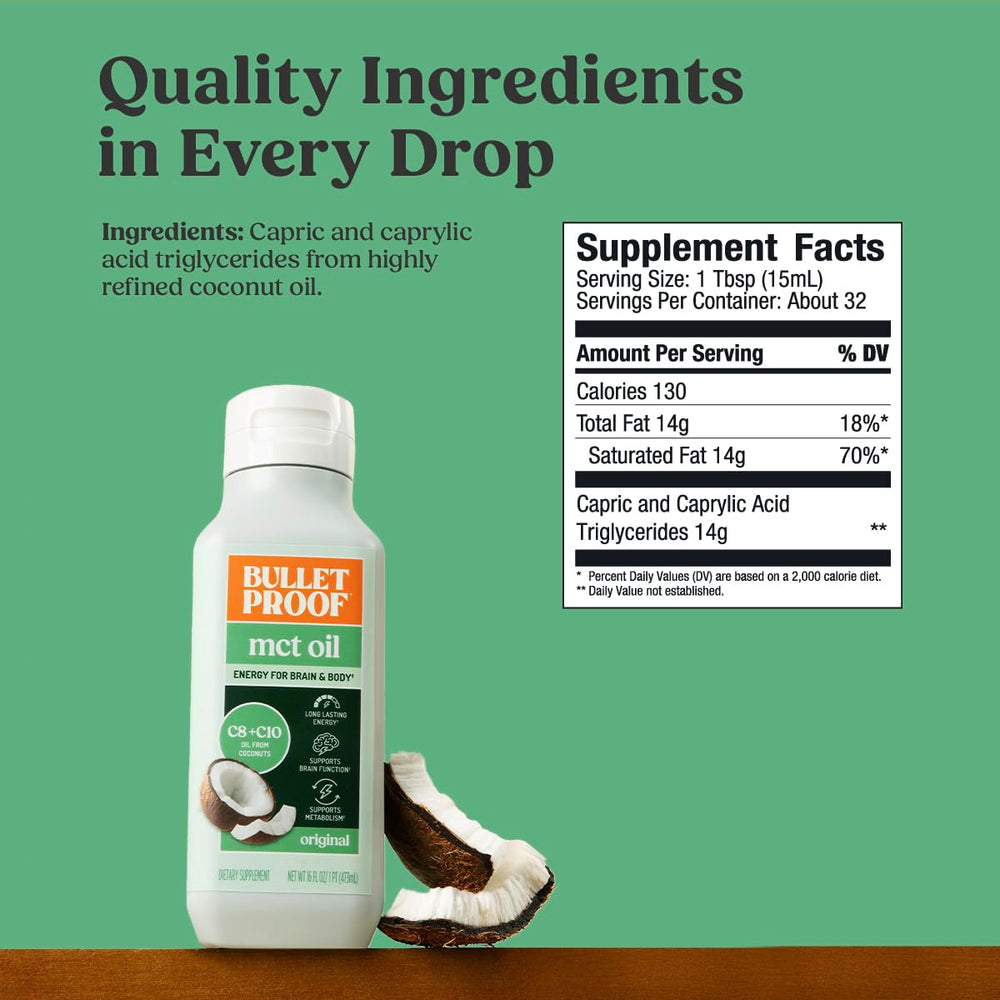 Bulletproof MCT Oil swirling into coffee creates a smooth energy boost.