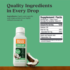 Bulletproof MCT Oil swirling into coffee creates a smooth energy boost.