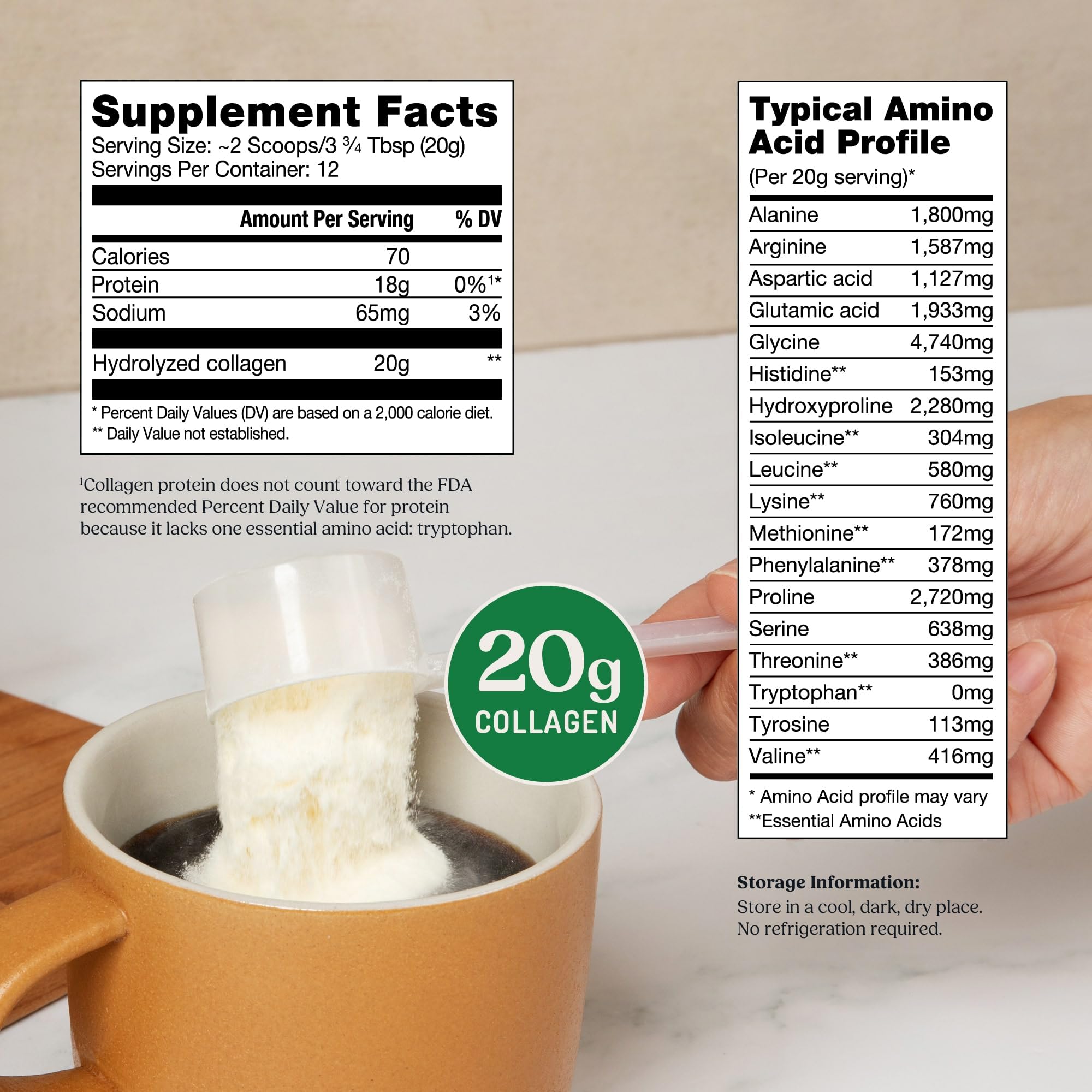 Bulletproof Collagen 18g powder in blender bottle—perfect for smoothies
