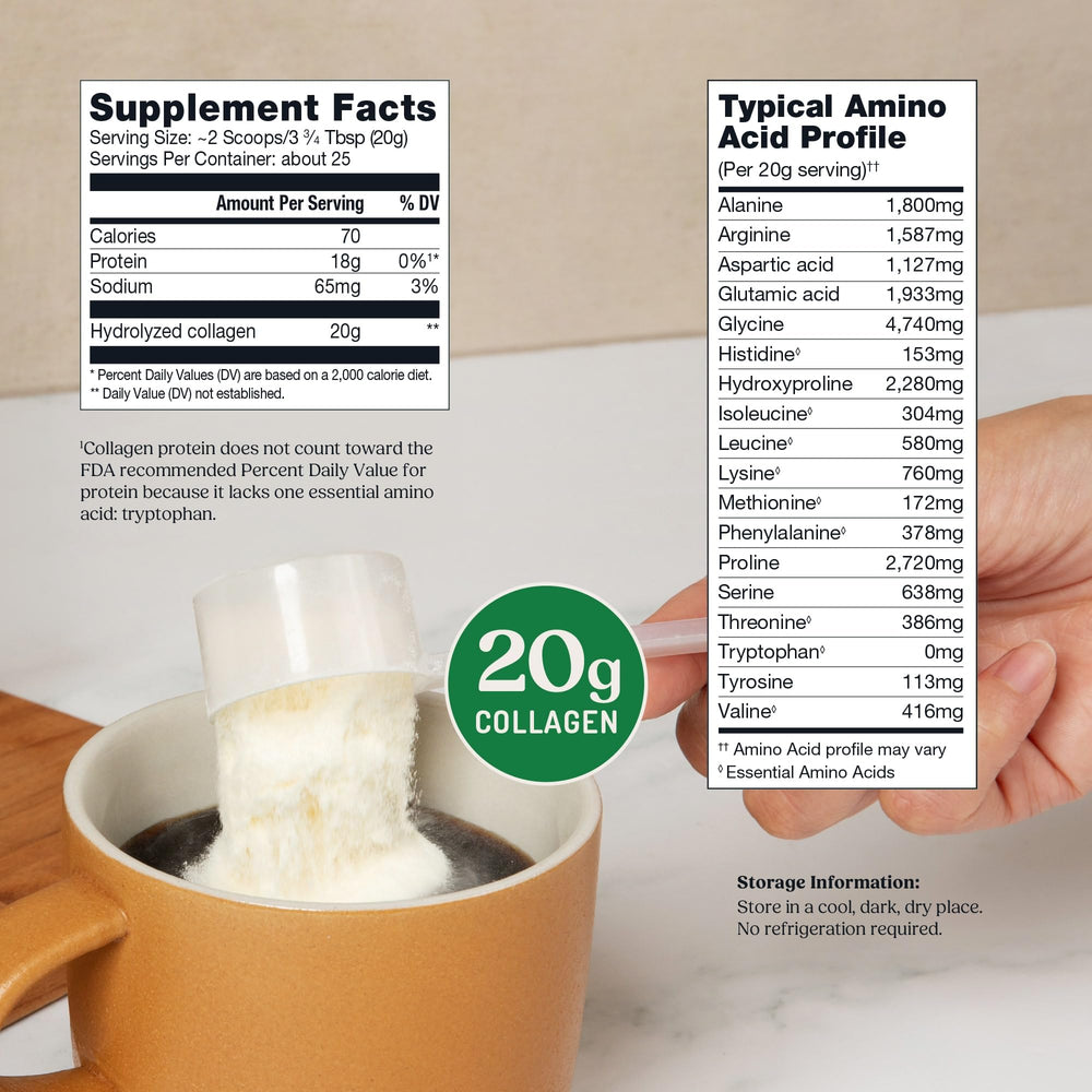 Bulletproof Collagen Peptides coffee-mix shown dissolving in a mug