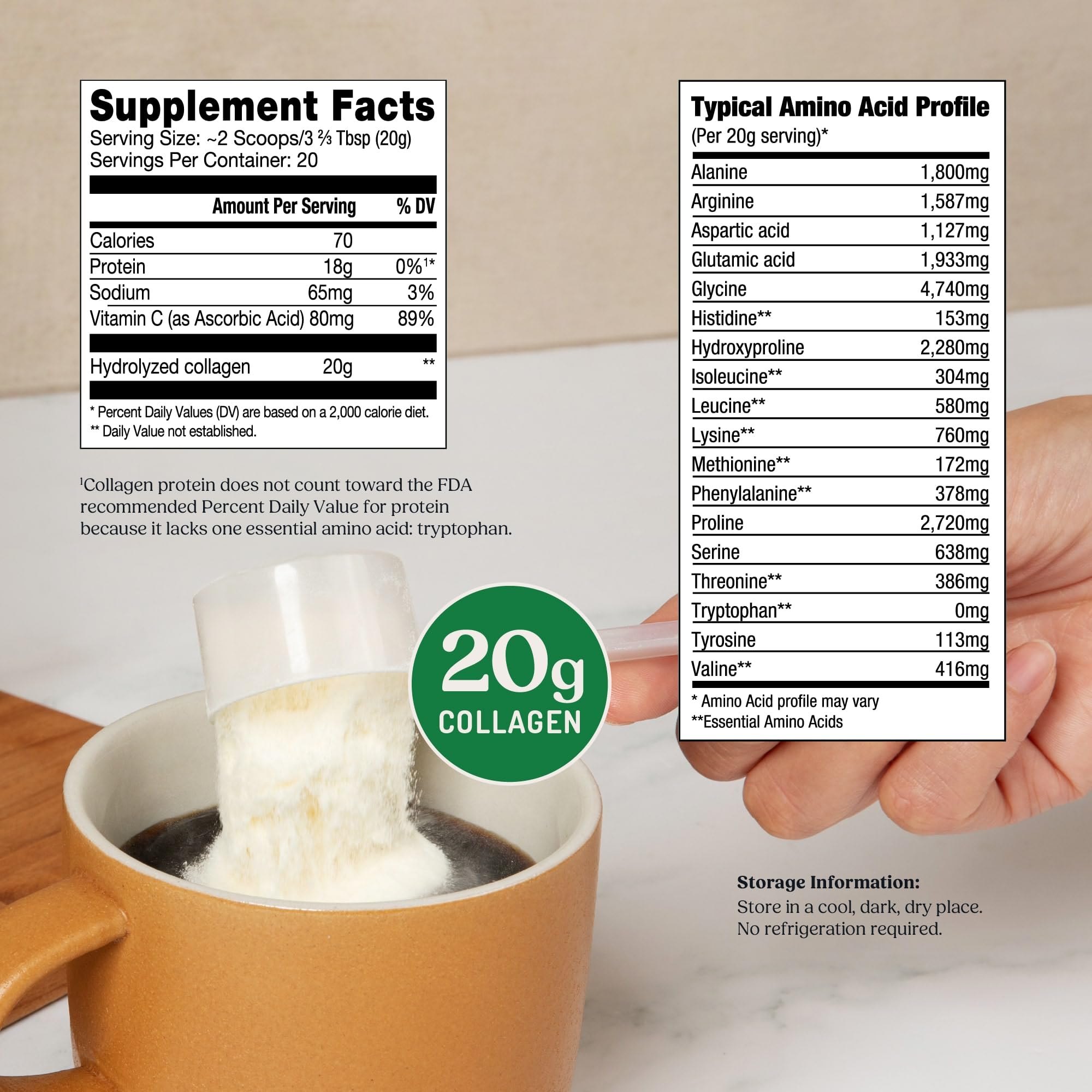 Bulletproof Collagen Peptides coffee mix blends into hot beverages smoothly.