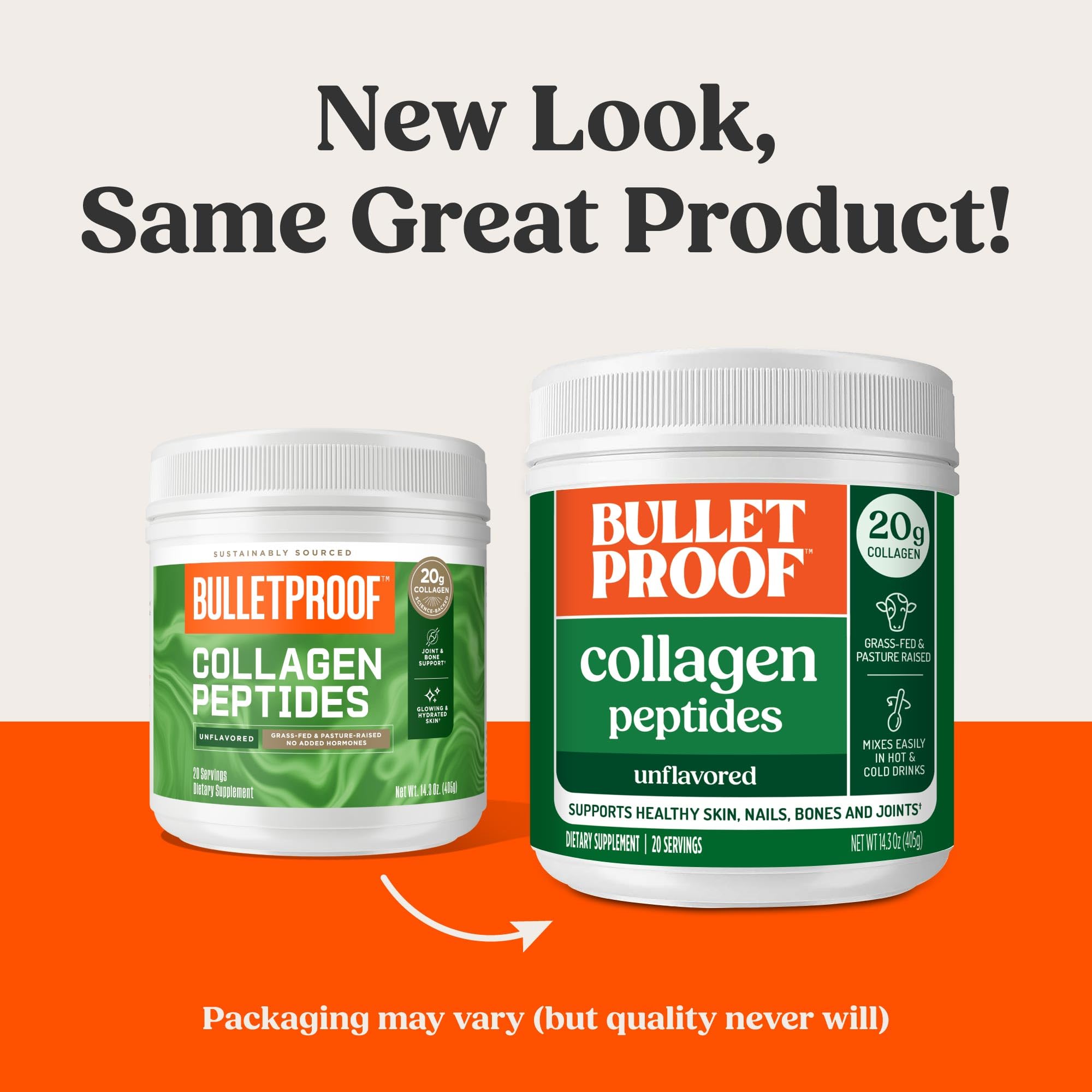 Bulletproof Collagen Peptides scoop included for accurate 20 g servings.