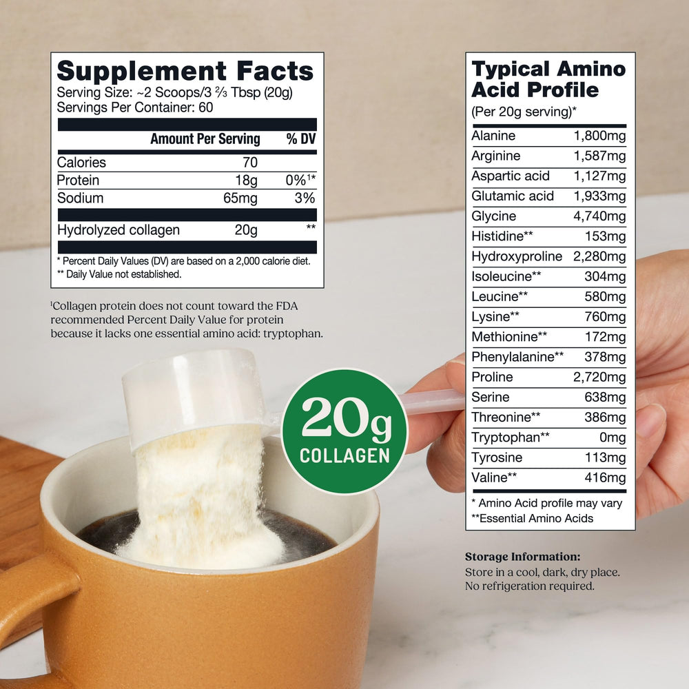 Bulletproof Collagen Peptides blends into smoothies for a convenient protein boost.