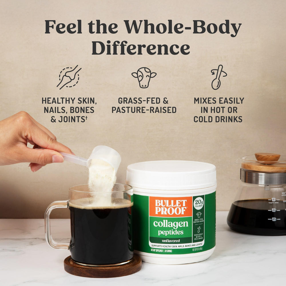 Bulletproof Collagen Peptides smoothie mix adds a protein boost with a silky texture.