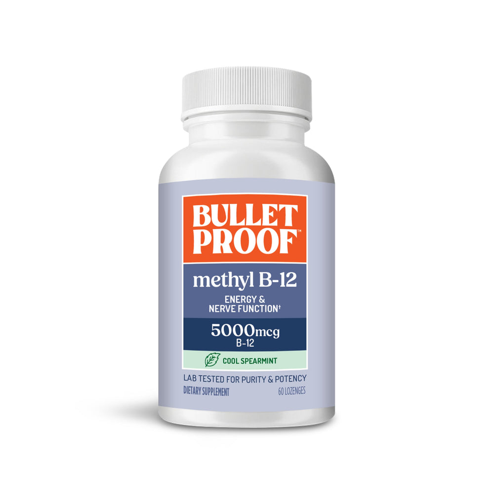 Bulletproof Cool Spearmint lozenges bottle for on-the-go energy support.