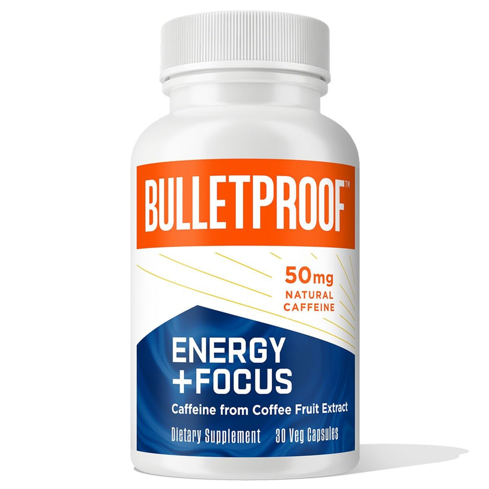 Bulletproof Energy and Focus bottle with 30-count capsules for daily focus support.