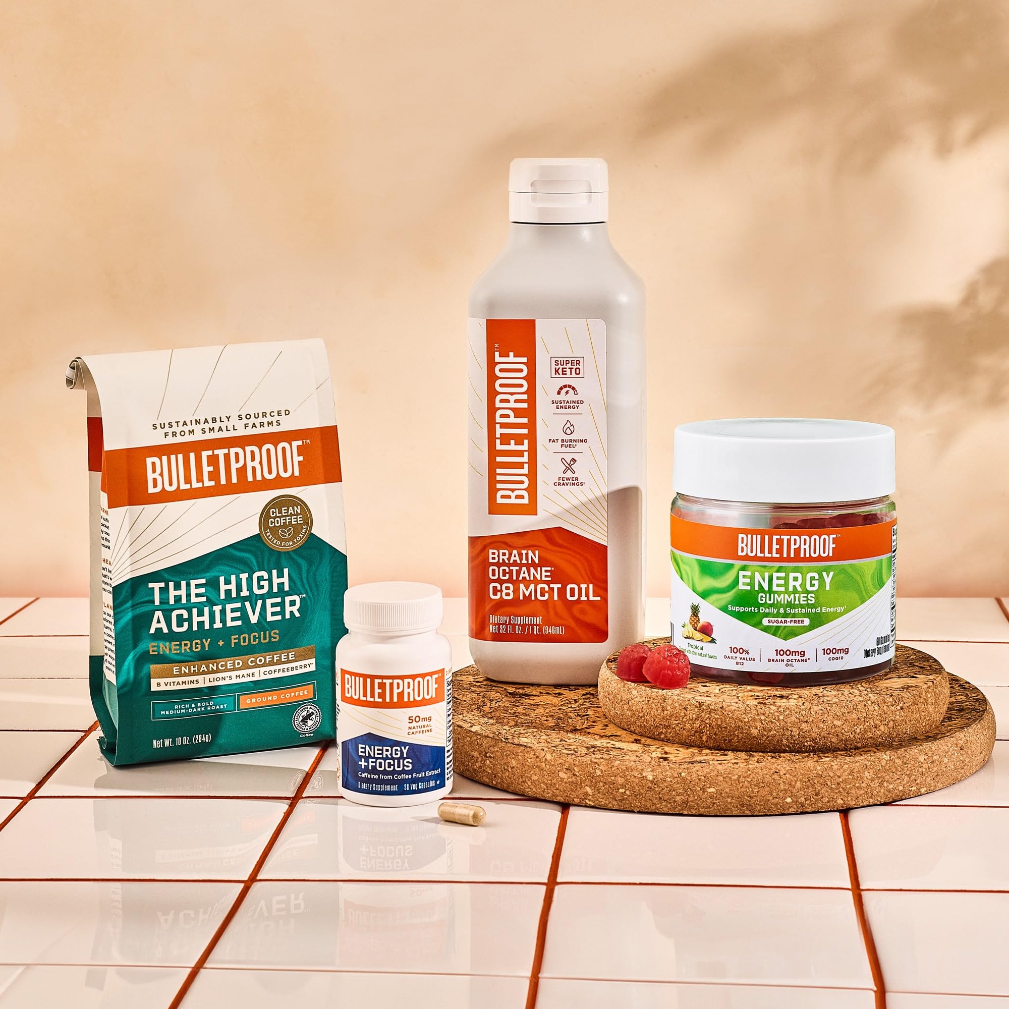 Morning routine shot with Bulletproof Energy and Focus being taken as part of daily use.
