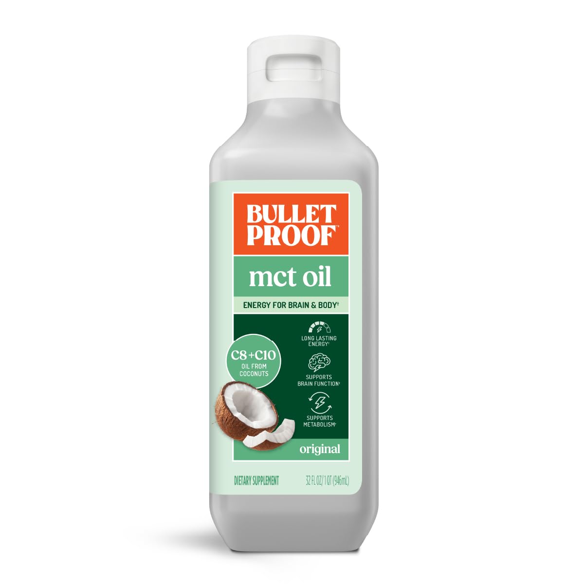 Bulletproof MCT Oil bottle on kitchen counter ready for daily use