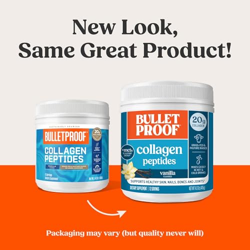 Bulletproof Vanilla Collagen Peptides with MCT Oil pour over smoothies for a convenient protein boost.