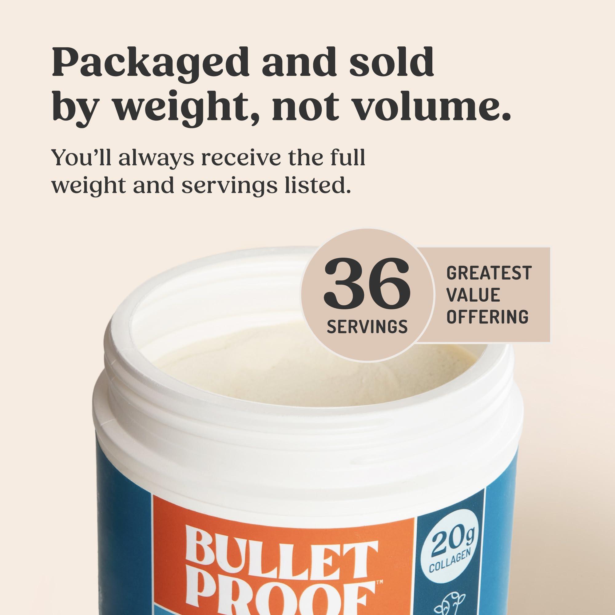 Large 42.3 oz tub highlights value size for daily collagen routines.
