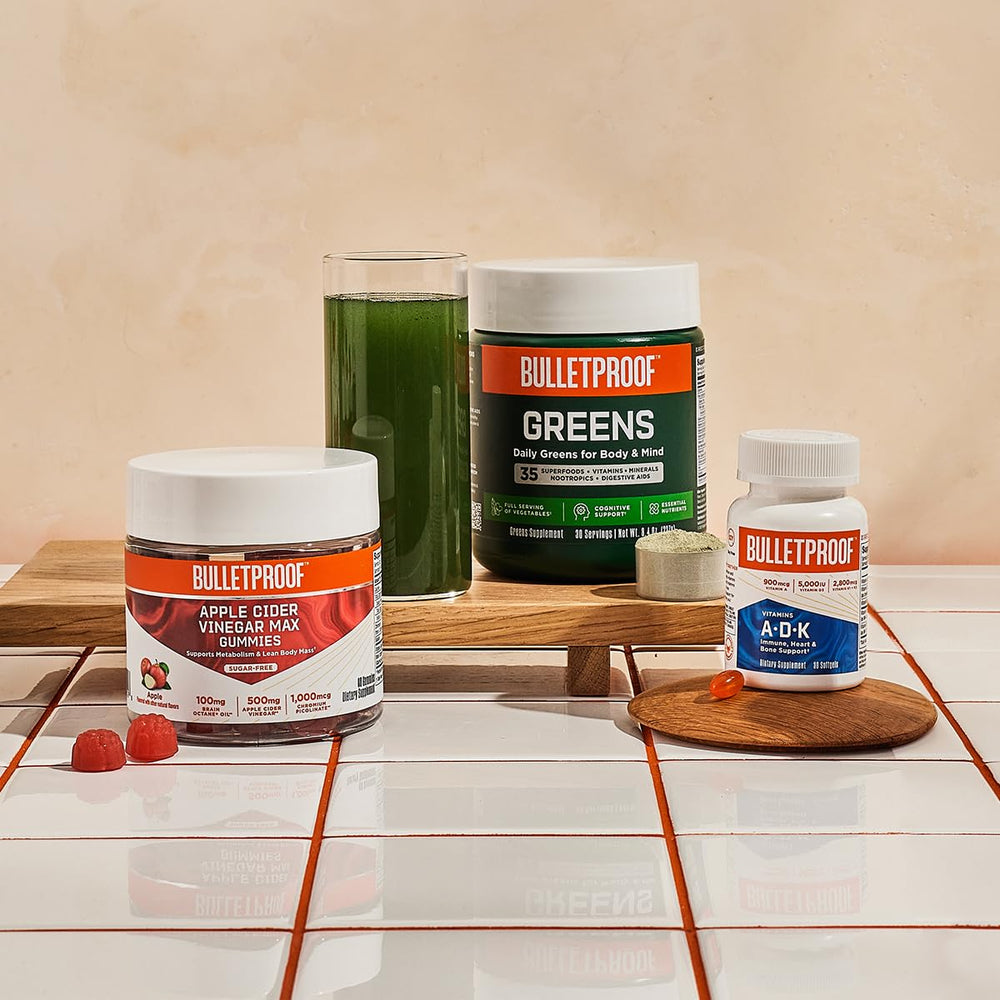 Bulletproof Zinc with Copper imagery suggesting potential immune and mood support benefits.