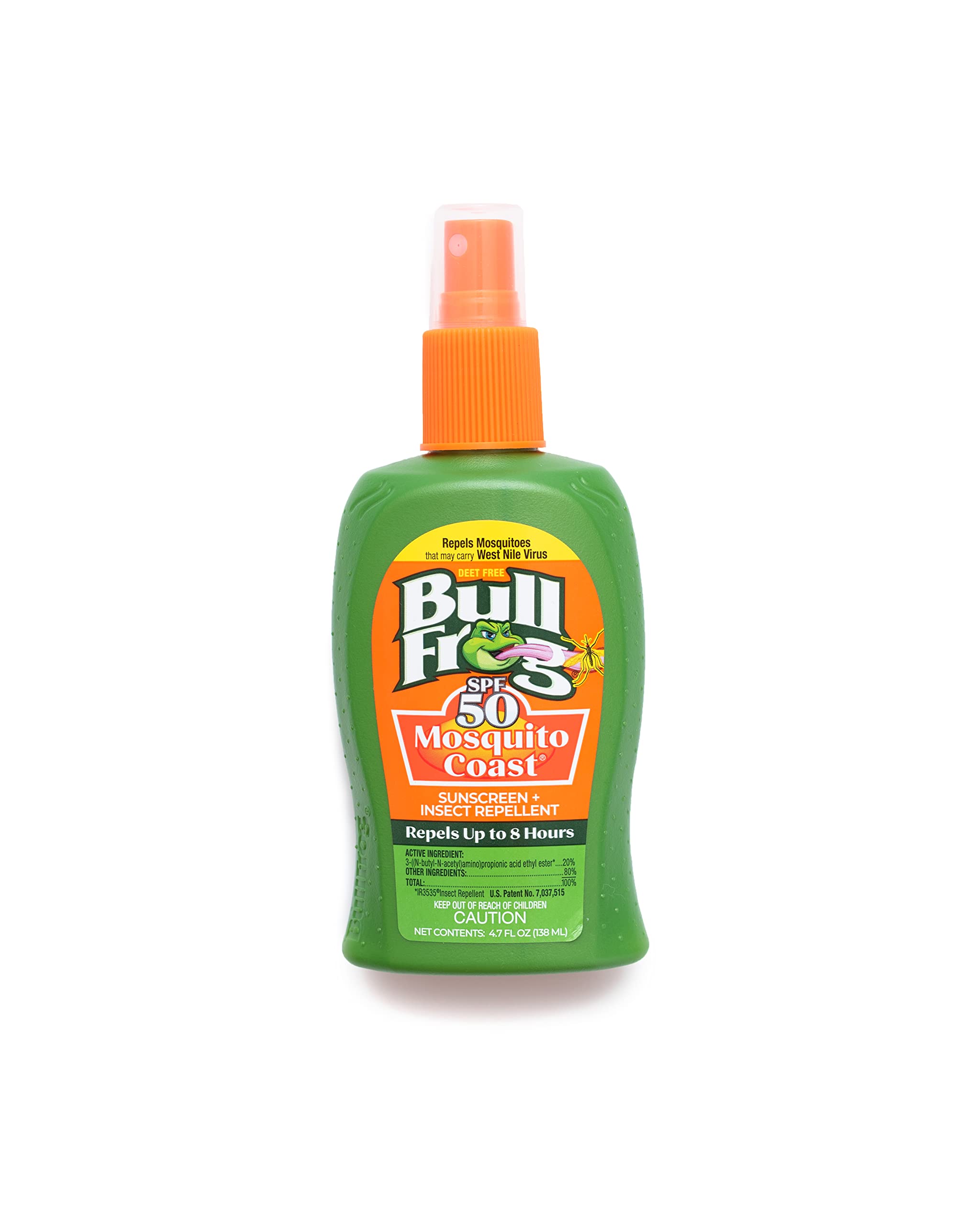 Bullfrog Mosquito Coast, botella con bomba para aplicación 2 en 1.