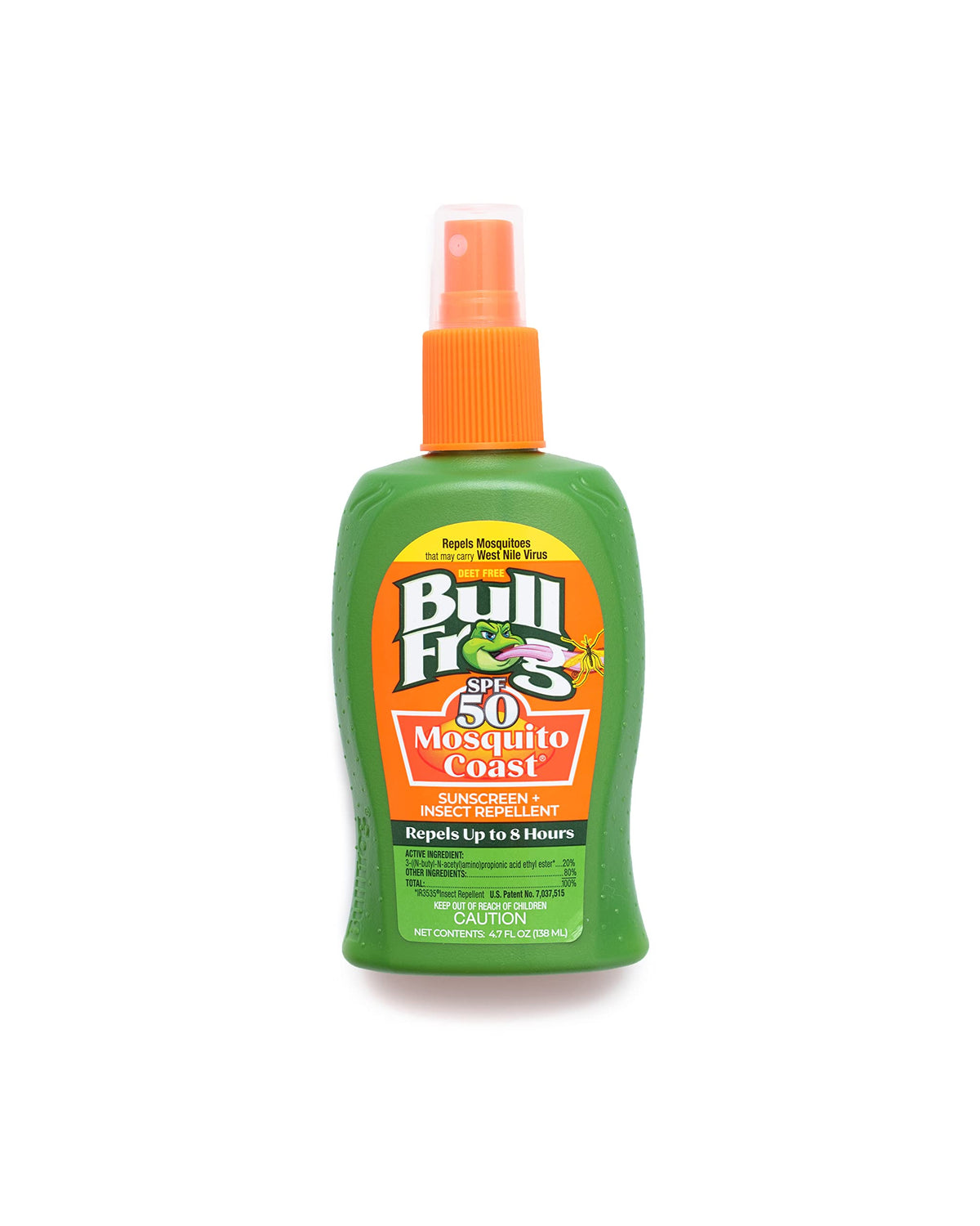 Bullfrog Mosquito Coast, botella con bomba para aplicación 2 en 1.