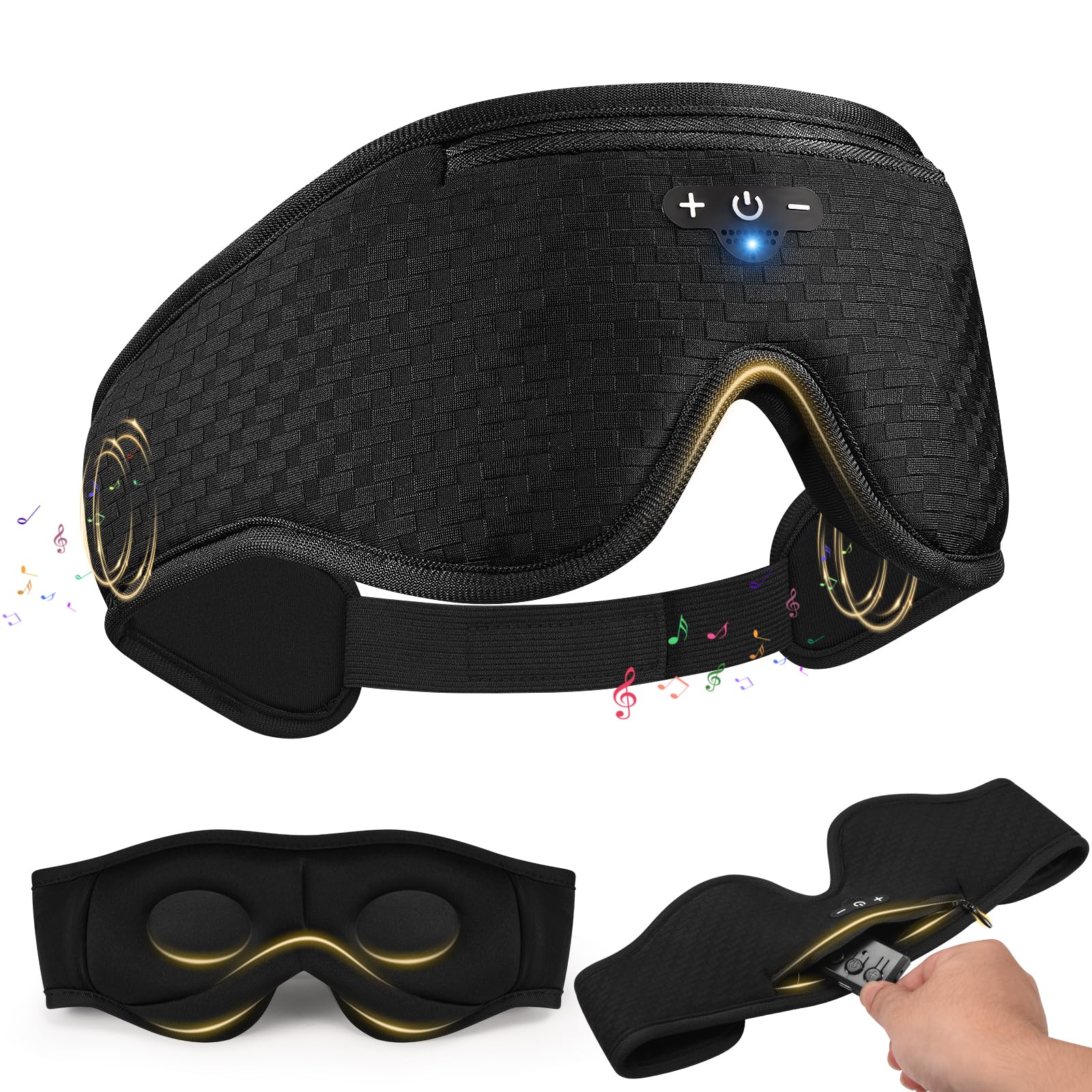 Bulypazy máscara dormir 3D contorneada bloquea la luz para dormir mejor