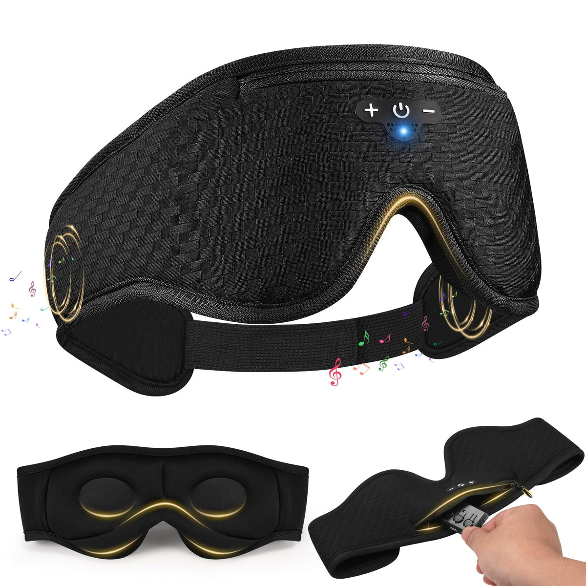 Bulypazy máscara dormir 3D contorneada bloquea la luz para dormir mejor