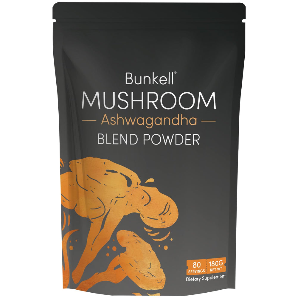 Bunkell Ashwagandha Mushroom Powder spoon — precise, quick dosing.