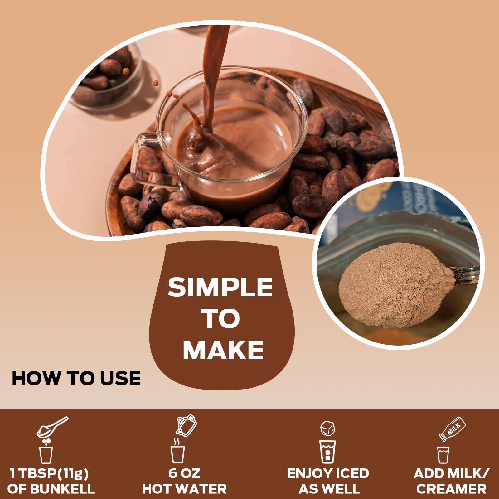 Bunkell Ingredients pack shows Non-GMO and gluten-free formulation