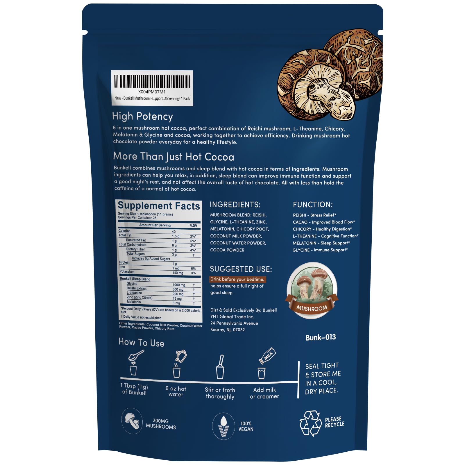 Bunkell Sleep-support cocoa steams in a cozy mug