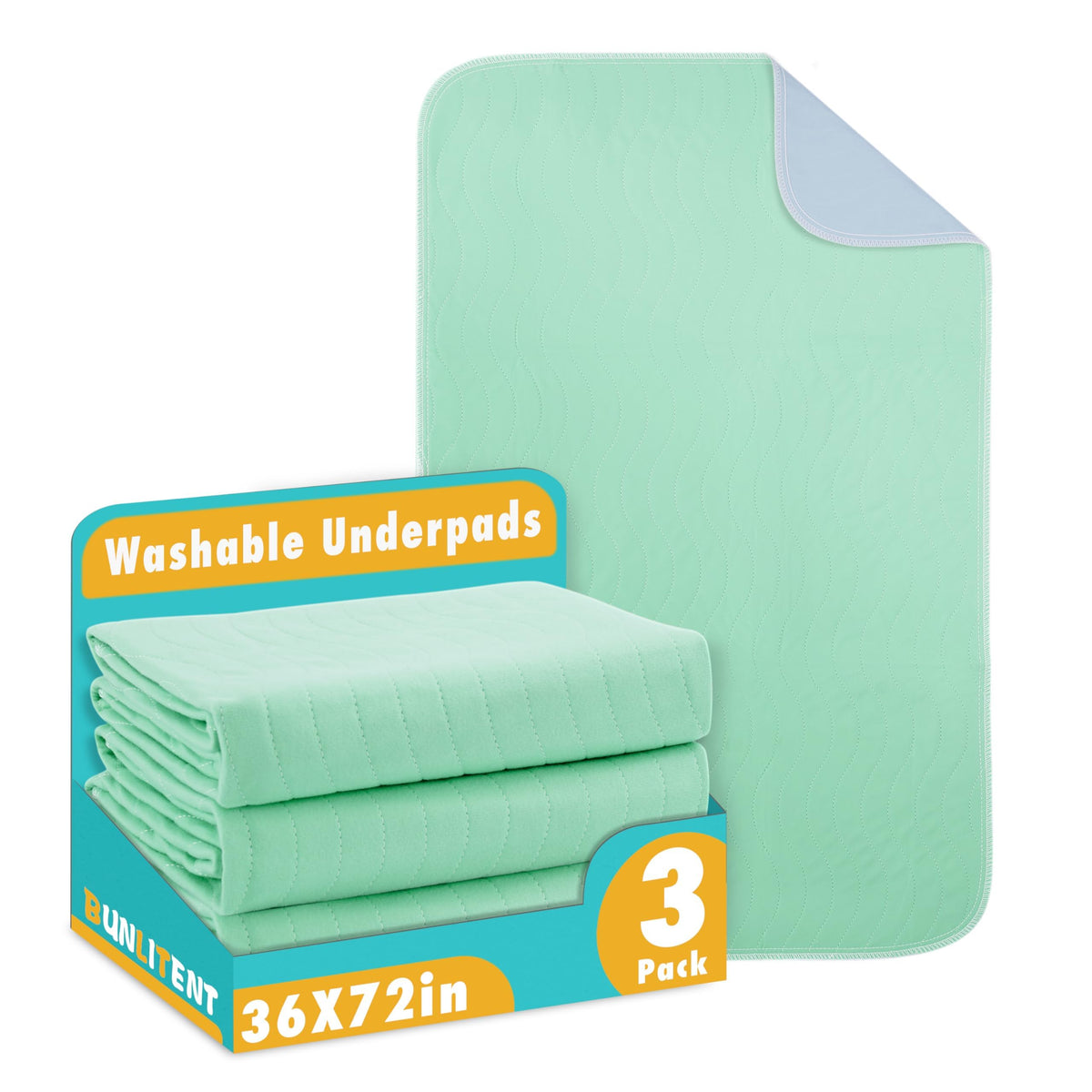 Bunlitent underpads bed-protector: high absorption for overnight protection.