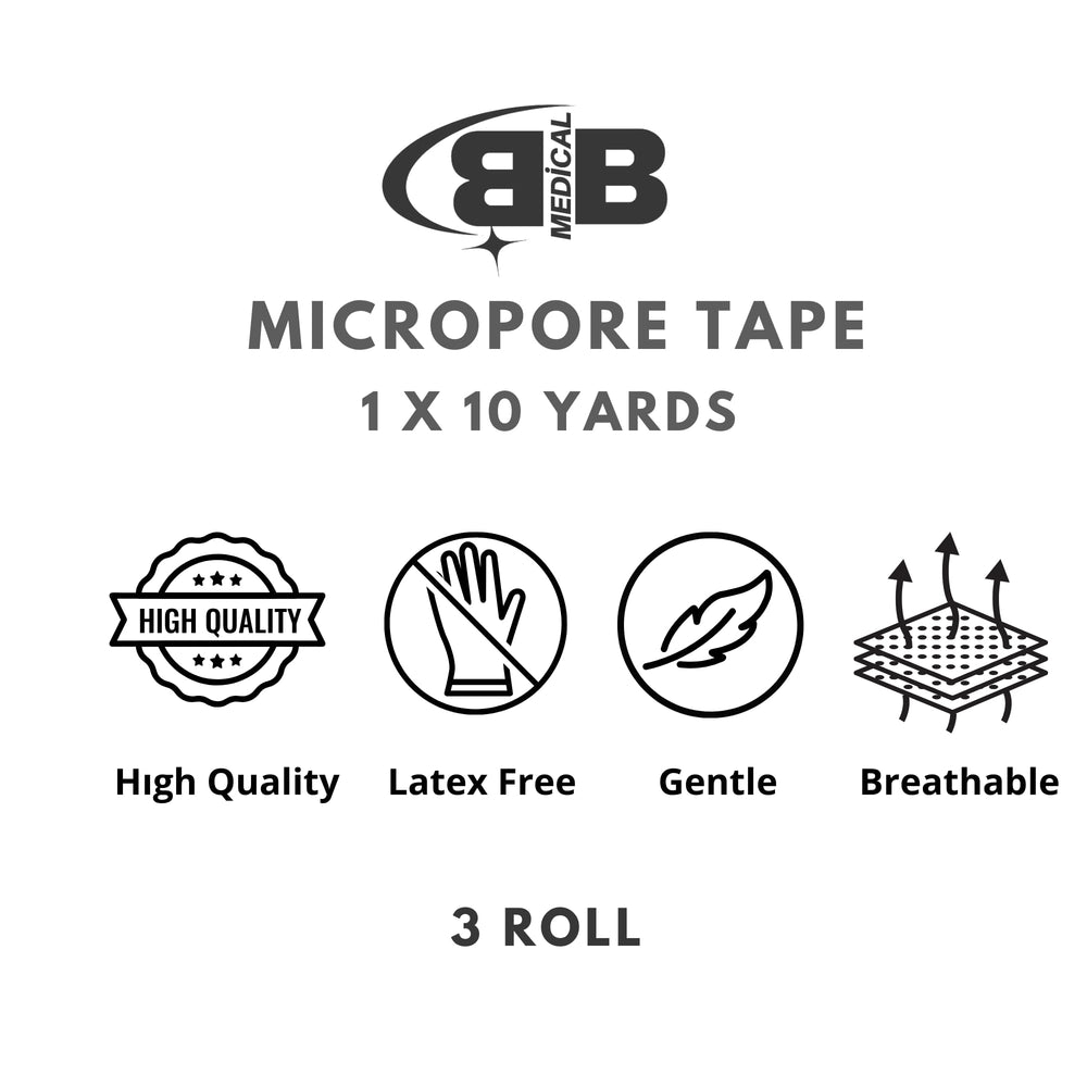 BB Micropore Tape packaging by Bunny Buggs, 3-count pack for versatile tasks.