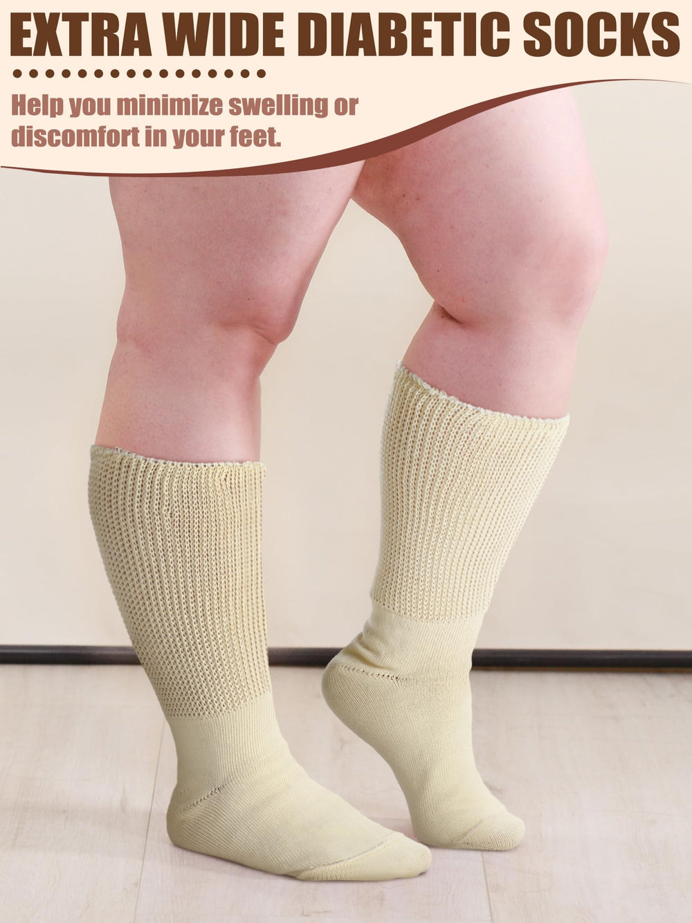Bunnycool 30-inch top ultra-stretch plus-size socks stay up without digging in.
