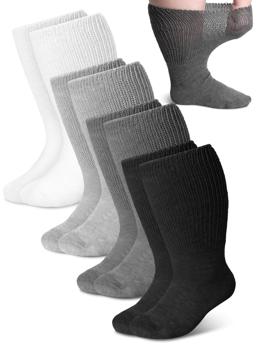 Bunnycool bariatric socks pack front showcases extra wide fit for swollen feet