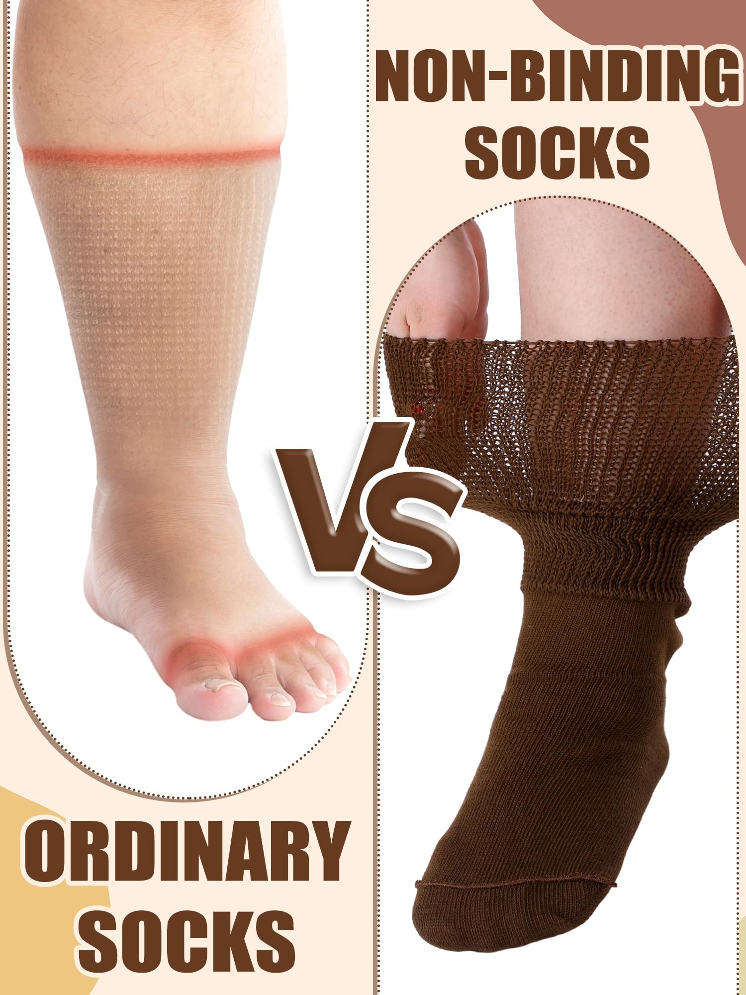 Bunnycool universal edema socks with wide calf fit for swollen feet.