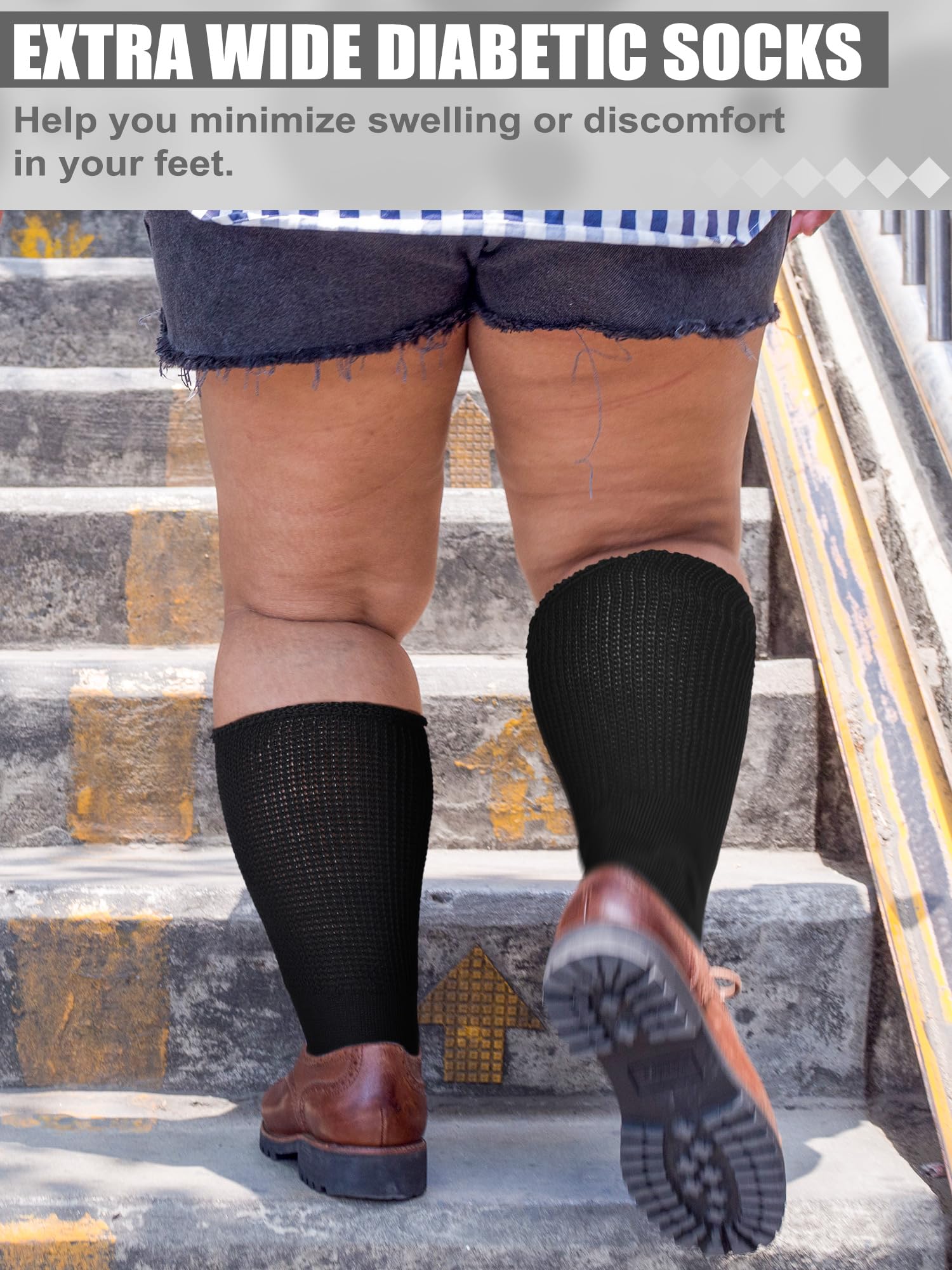 Bunnycool universal-fit swollen socks worn by user showing comfortable non-binding design