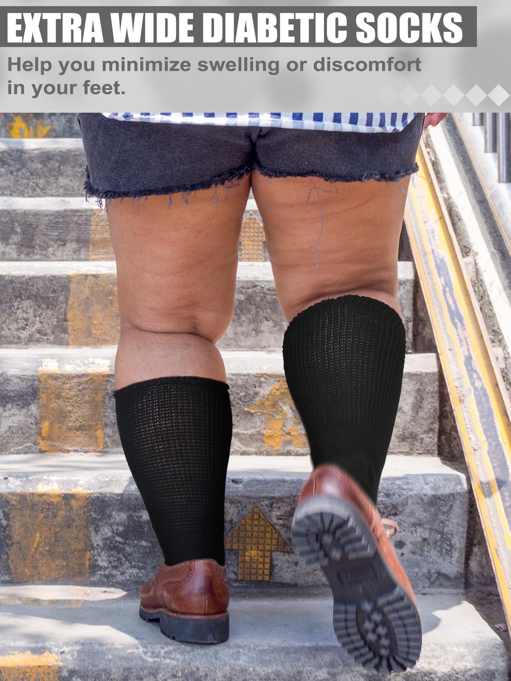 Bunnycool universal-fit swollen socks worn by user showing comfortable non-binding design