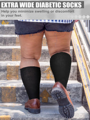 Bunnycool universal-fit swollen socks worn by user showing comfortable non-binding design