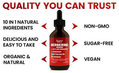 Ingredients list featuring berberine cinnamon turmeric and more
