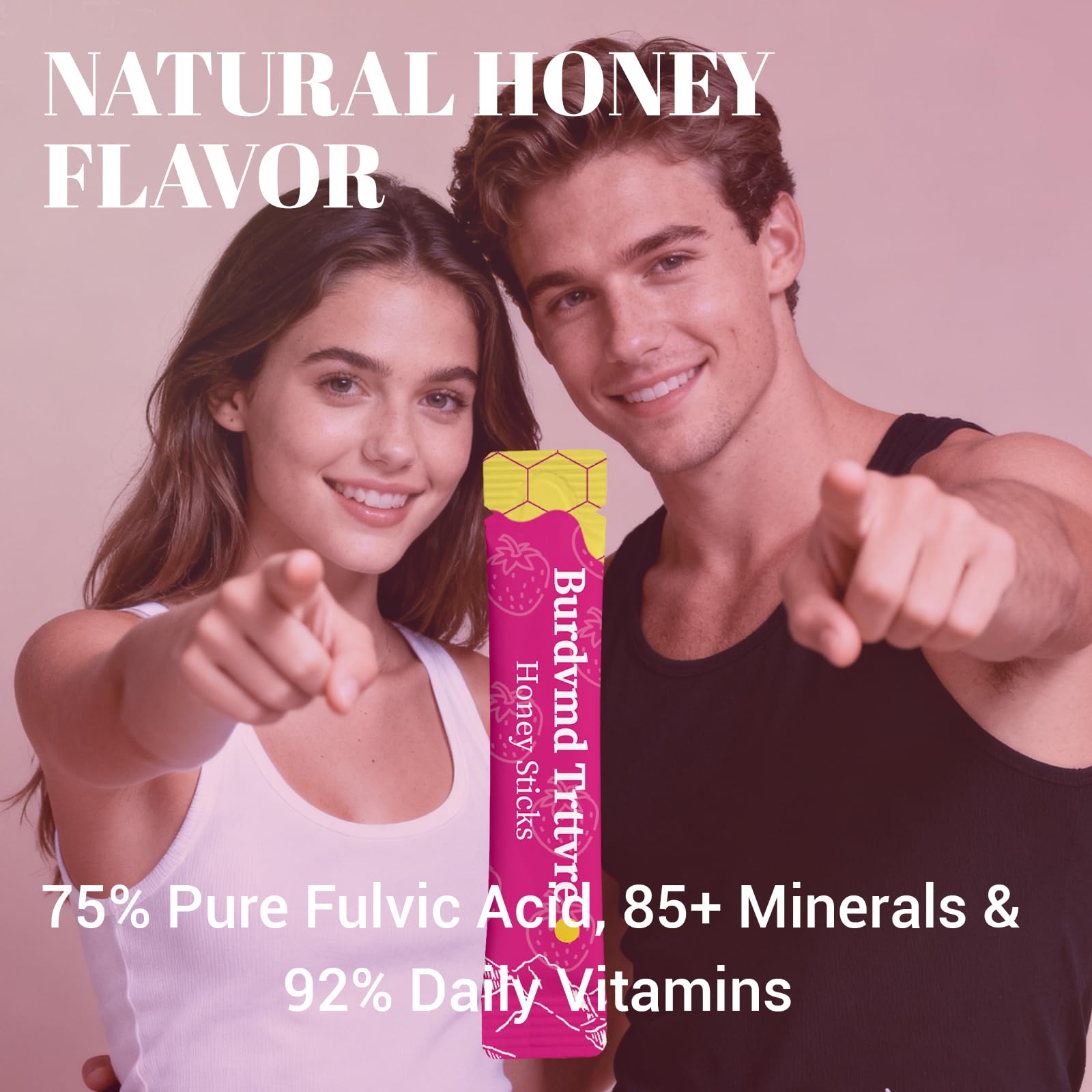 Burdvmd Trttvre Shilajit Honey Stick strawberry on-the-go energy and focus aid.