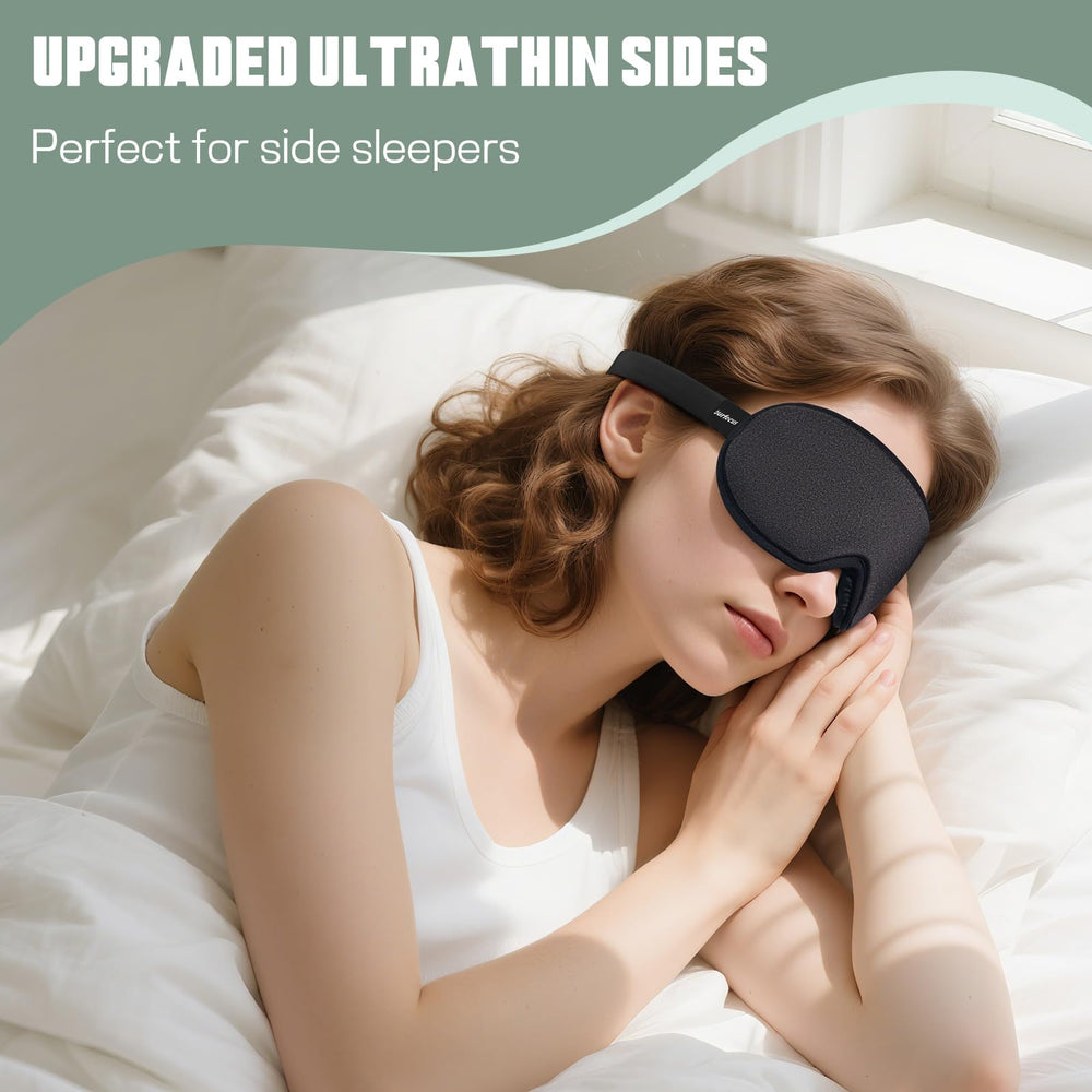 Burfocus Sleep Mask features 22 mm nose padding to seal light leaks.