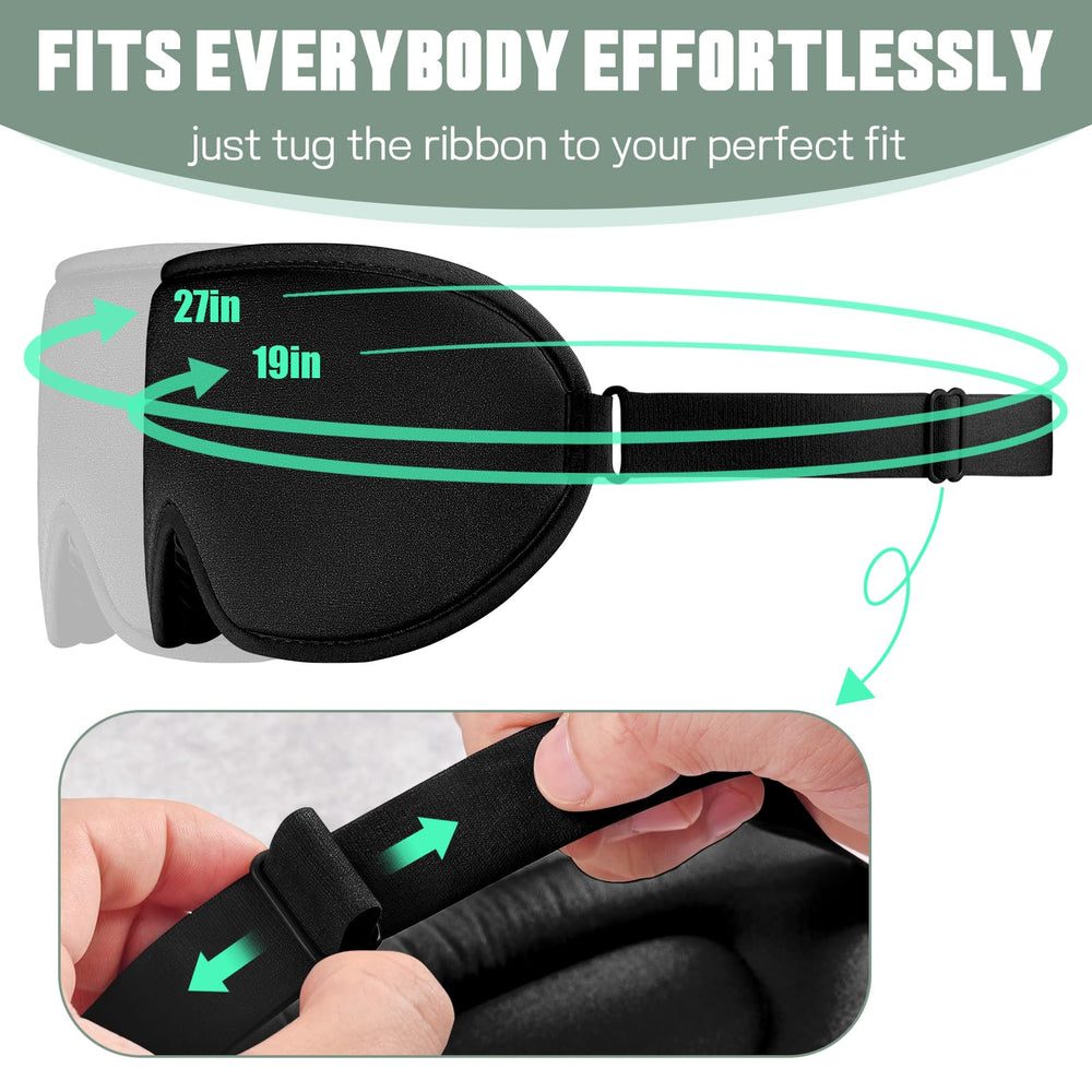 Burfocus Sleep Mask uses cloud like memory foam with breathable holes for comfort.