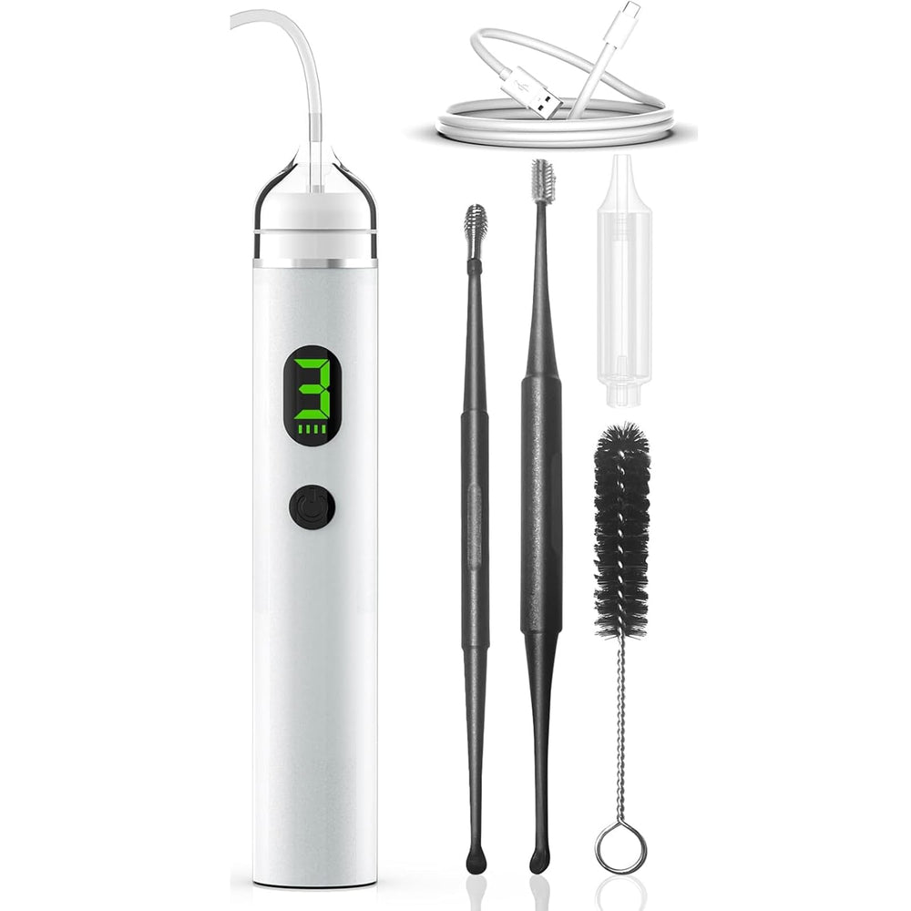 B.urHero ear vacuum with strong suction demonstrates safe ear cleaning for adults and kids.