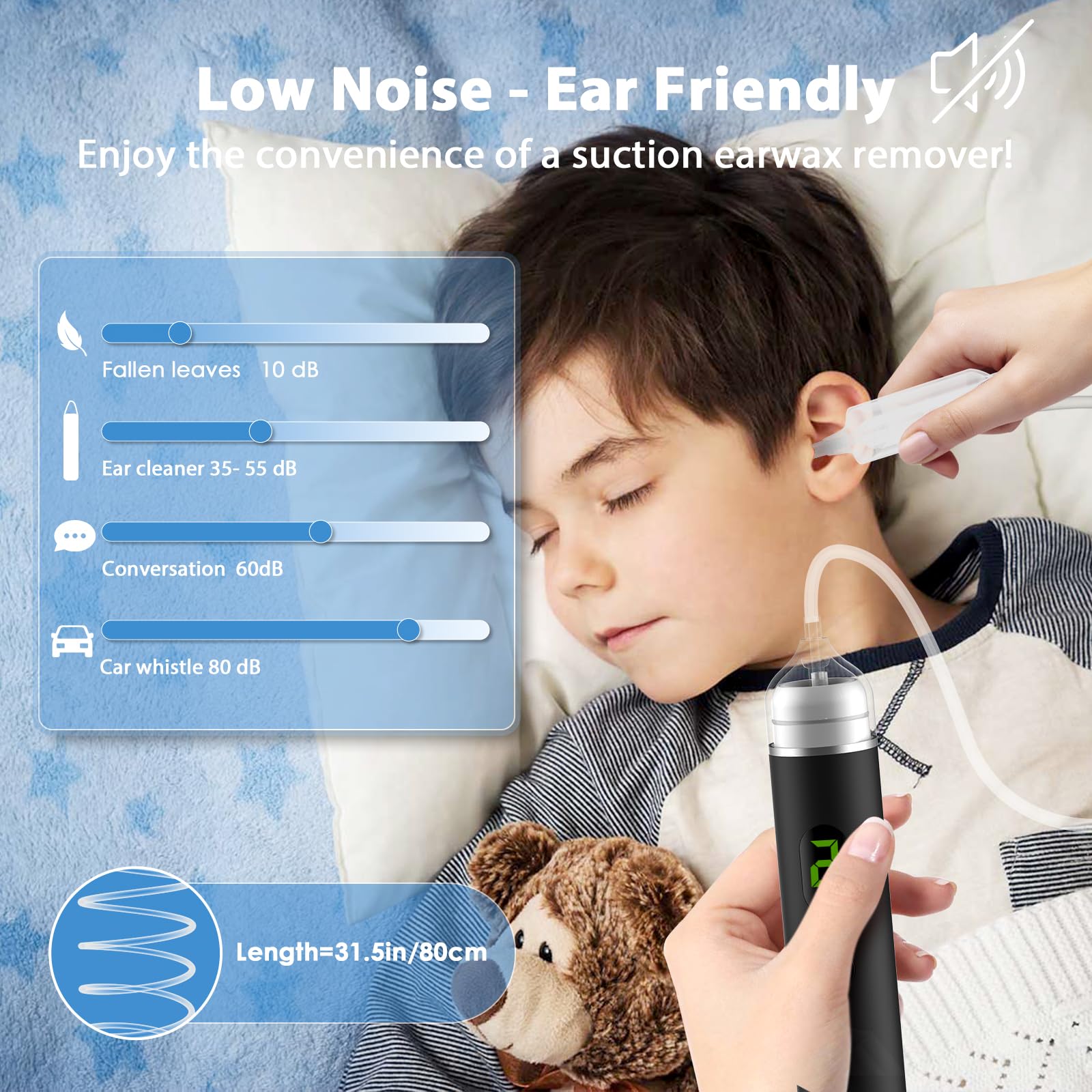 B.urHero Ear Vacuum Remover safe head design for gentle wax removal
