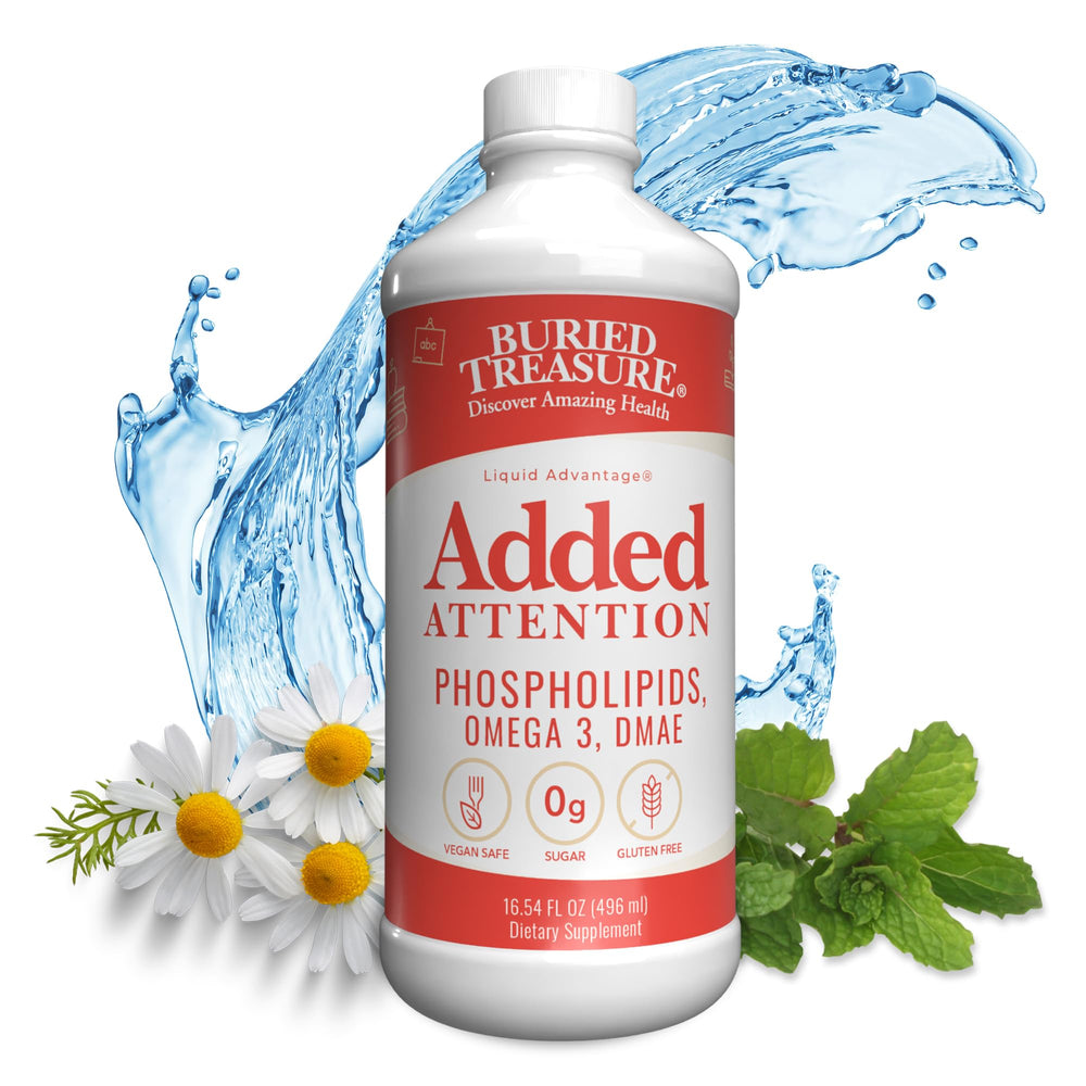 Buried Treasure Added Attention bottle supports kids’ focus with DHA and B vitamins.
